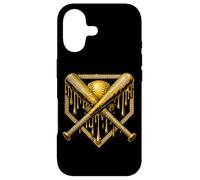 Dripping Gold Baseball Crossed Bats Case for iPhone 17