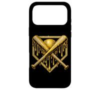Dripping Gold Baseball Crossed Bats Case for iPhone 17 Pro Max