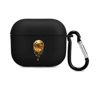 Dripping Gold Basketball Case Cover Compatible with AirPods 3 Protective Shell with Keychain