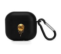 Dripping Gold Basketball Case Cover Compatible with AirPods 4 Protective Shell with Keychain