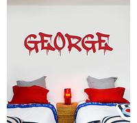Dripping Graffiti Name Wall Decal Kids Bedroom Sticker Art Mural Children (120cm Width x 60cm Height)