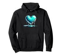 Dripping Heart Illustration Melting Heart Design For Kids Pullover Hoodie