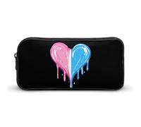 Dripping Heart Trans LGBTQ Transsexual Small Pencil Case Large Capacity Pen Bag Aesthetic Makeup Pouch Office Stationery Organizer 22 * 12 * 5cm