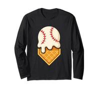 Dripping Ice Cream Baseball Home Plate Funny Sports Lover Long Sleeve T-Shirt