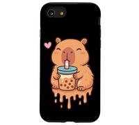 Dripping Kawaii Capybara Drinking Boba Bubble Tea Cute Anime Case for iPhone SE (2020) / 7 / 8