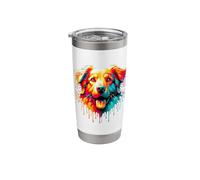 Dripping Paint Art Australian Kelpie Sheepdog Stainless Steel Insulated Tumbler