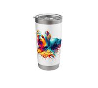 Dripping Paint Art Australian Silky Terrier Sydney Silky Stainless Steel Insulated Tumbler