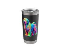 Dripping Paint Art Briard Briards Berger de Brie Dog Stainless Steel Insulated Tumbler