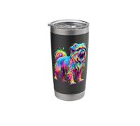 Dripping Paint Art Brussels Griffon Griffon Belge Stainless Steel Insulated Tumbler
