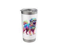 Dripping Paint Art Brussels Griffon Griffon Belge Stainless Steel Insulated Tumbler