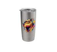 Dripping Paint Art Capybara Capies Capybaras Stainless Steel Insulated Tumbler