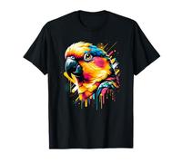 Dripping Paint Art Conure Parrot Birdwatching Parrots T-Shirt