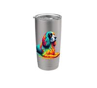 Dripping Paint Art English Springer Spaniel Sprocker Stainless Steel Insulated Tumbler