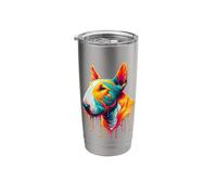 Dripping Paint Art Miniature Bull Terrier Mini Bull Stainless Steel Insulated Tumbler