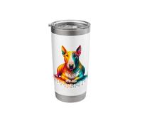 Dripping Paint Art Miniature Bull Terrier Mini Bull Stainless Steel Insulated Tumbler
