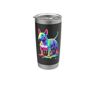 Dripping Paint Art Miniature Bull Terrier Mini Bull Stainless Steel Insulated Tumbler