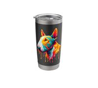 Dripping Paint Art Miniature Bull Terrier Mini Bull Stainless Steel Insulated Tumbler