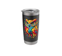 Dripping Paint Art Owl Owls Stainless Steel Insulated Tumbler