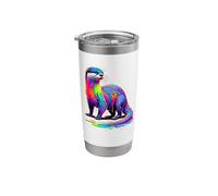 Dripping Paint Art Sea Otters Stainless Steel Insulated Tumbler
