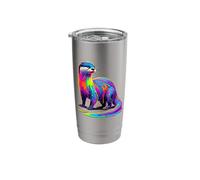 Dripping Paint Art Sea Otters Stainless Steel Insulated Tumbler