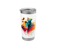 Dripping Paint Art Wire Fox Terrier Stainless Steel Insulated Tumbler