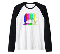 Dripping Paint Retro TV No Signal Palette Controller Raglan Baseball Tee