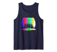 Dripping Paint Retro TV No Signal Palette Controller Tank Top