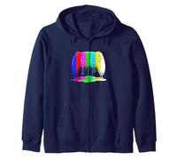 Dripping Paint Retro TV No Signal Palette Controller Zip Hoodie