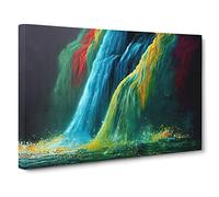 Dripping Paint Waterfall Vol.1 Canvas Print | Gallery Wrapped 30mm Frame Wall Art | 30x20 inches | Ready to Hang | Contemporary Landscape Picture | Living Room Bedroom Lounge Office