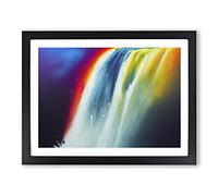 Dripping Paint Waterfall Vol.2 Framed Print | A4 Black Framed Wall Art | Ready to Hang | Modern Landscape Picture | Living Room Bedroom Lounge Office