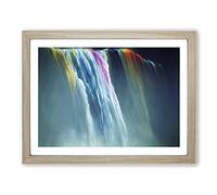 Dripping Paint Waterfall Vol.3 Framed Print | A2 Oak Framed Wall Art | Ready to Hang | Modern Landscape Picture | Living Room Bedroom Lounge Office