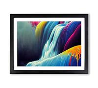 Dripping Paint Waterfall Vol.6 H1022 Framed Print for Living Room Bedroom Home Office Décor, Wall Art Picture Ready to Hang, Black A4 Frame (34 x 25 cm)