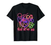 Dripping Purple Face Heart Abstract Graffiti Doodle Art T-Shirt