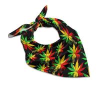 Dripping Reggae Weed Square Kerchief Silk-Like Scarf Printed Bandanas Soft Face Mask Handkerchiefs Party Favor 18"x18"