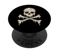 Dripping Skull Crossbones Skeleton Jolly Roger Flag Pirates PopSockets Adhesive PopGrip