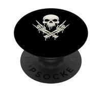 Dripping Skull Crossbones Skeleton Jolly Roger Flag Pirates PopSockets Adhesive PopGrip