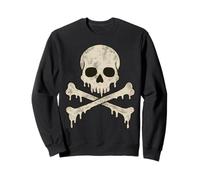 Dripping Skull Crossbones Skeleton Jolly Roger Flag Pirates Sweatshirt