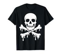 Dripping Skull Crossbones Skeleton Jolly Roger Flag Pirates T-Shirt