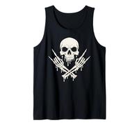 Dripping Skull Crossbones Skeleton Jolly Roger Flag Pirates Tank Top