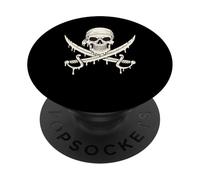 Dripping Skull Swords Skeleton Jolly Roger Flag Pirates PopSockets Adhesive PopGrip