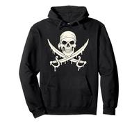 Dripping Skull Swords Skeleton Jolly Roger Flag Pirates Pullover Hoodie