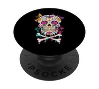 Dripping Sugar Skull Floral Ice Cream Style Day of the Dead PopSockets Adhesive PopGrip