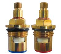 Dripping Tap Cartridge Replacement Valves for Bristan Bright Basin, Bristan Echo, Lamona Black and Chrome TAP3630 3770R 1/2" 7.6mm x 20 Spline, 46mm Total Length Ceramic Spares Repair Gland