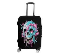 Dripping Trans Pride Skull Transgender Personalized Luggage Case Cover Funny Travel Accessories Washable Suitcase Protector Fit 19-32 Inch XL