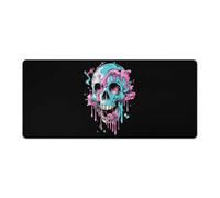 Dripping Trans Pride Skull Transgender Rectangular Non-Slip Mouse Pads Rubber Base Desk Mat for Home Office 40x90cm