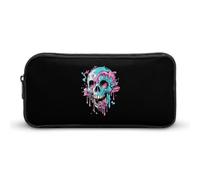 Dripping Trans Pride Skull Transgender Simple Pencil Case Large Capacity Pe