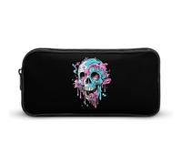 Dripping Trans Pride Skull Transgender Small Pencil Case Large Capacity Pen Bag Aesthetic Makeup Pouch Office Stationery Organizer 22 * 12 * 5cm