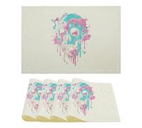 Dripping Trans Pride Skull Transgender Washable Table Mats Set Linen Placemats for Home Restaurant Hotel 31 X 44 Cm 4PCS