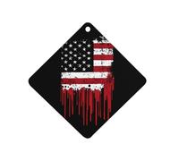 Dripping U.S. Flag 1 PCS Car Air Freshener Hanging Aromatherapy Tablets Automotive Ornament for Auto Room Bathroom Bedside Rhombus
