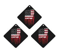 Dripping U.S. Flag 3 PCS Car Air Freshener Hanging Aromatherapy Tablets Automotive Ornament for Auto Room Bathroom Bedside Rhombus